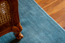 Hand Knotted Wool Light Blue Solid Area Rug