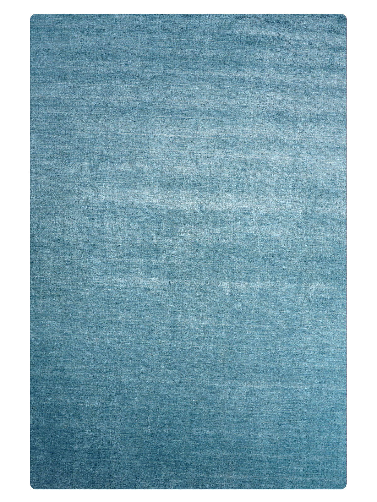 Hand Knotted Wool Light Blue Solid Area Rug