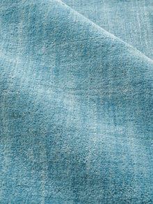 Hand Knotted Wool Light Blue Solid Area Rug