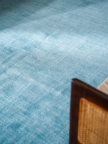 Hand Knotted Wool Light Blue Solid Area Rug