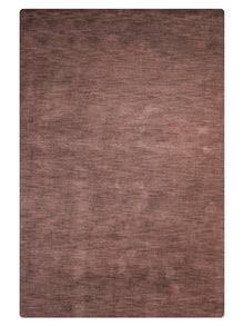 Hand Knotted Wool Dark Brown Solid Area Rug