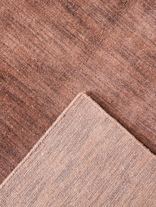 Hand Knotted Wool Dark Brown Solid Area Rug