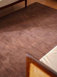Hand Knotted Wool Dark Brown Solid Area Rug