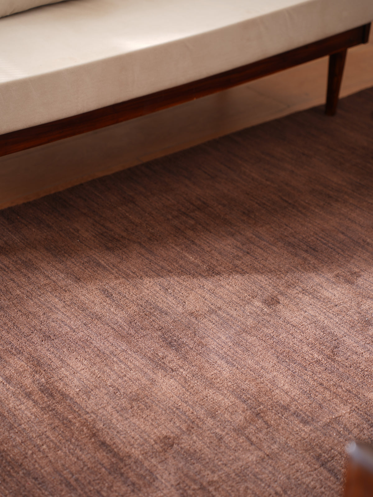 Hand Knotted Wool Dark Brown Solid Area Rug