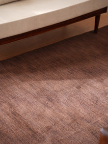 Hand Knotted Wool Dark Brown Solid Area Rug