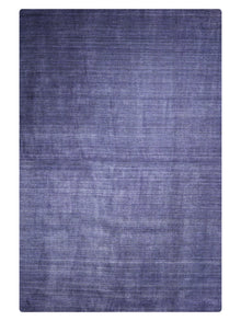 Hand Knotted Wool Dark Purple Solid Area Rug
