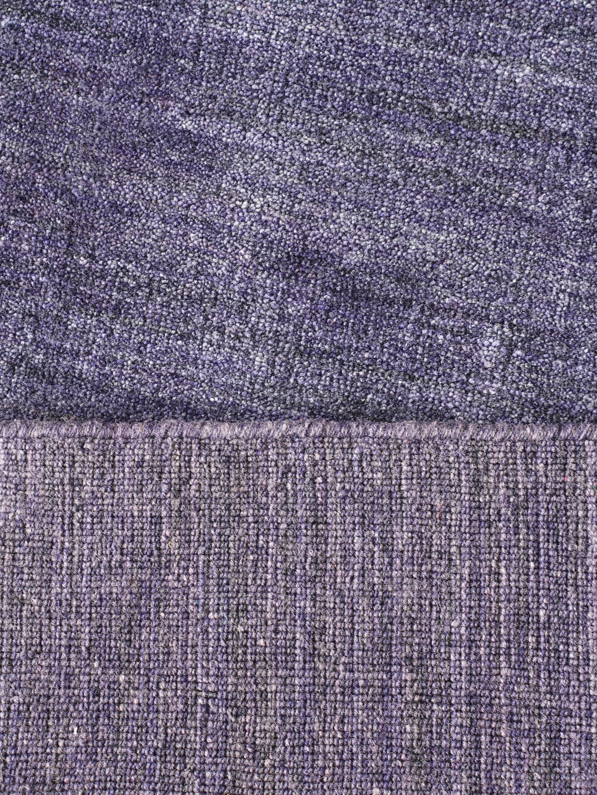 Hand Knotted Wool Dark Purple Solid Area Rug