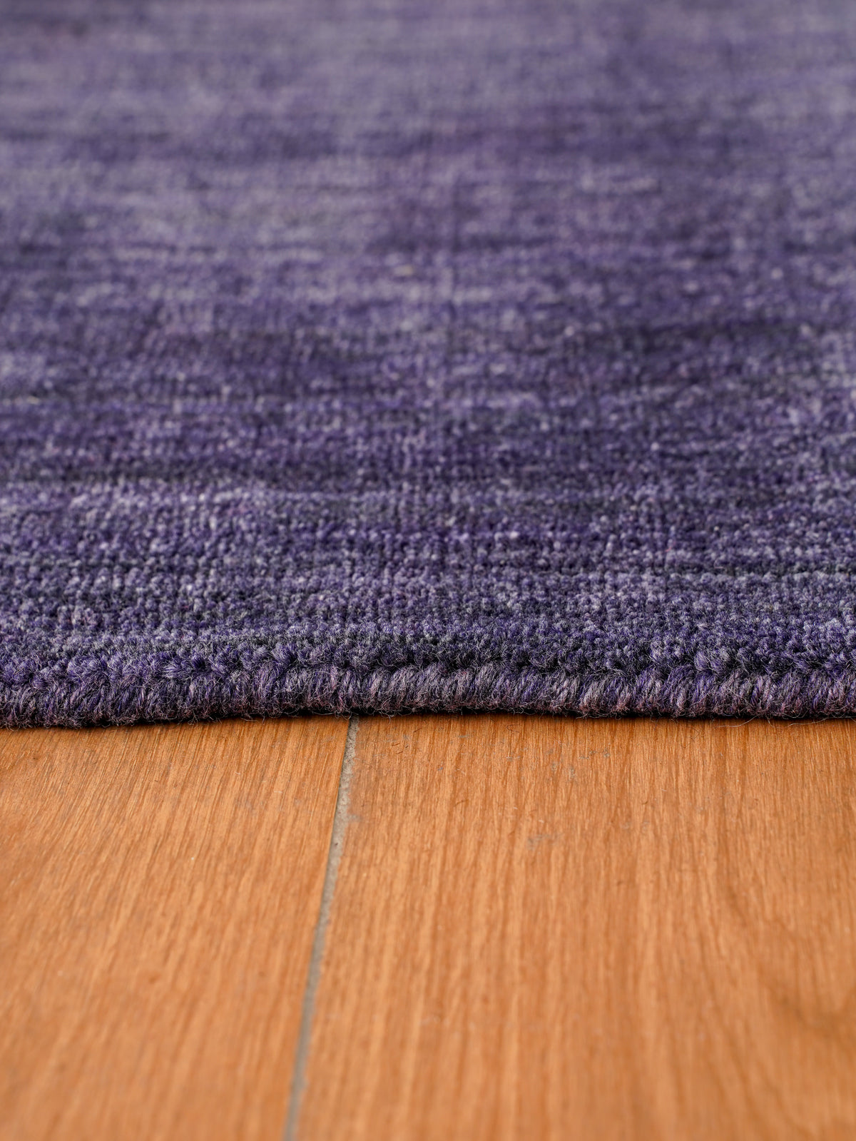 Hand Knotted Wool Dark Purple Solid Area Rug