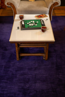 Hand Knotted Wool Dark Purple Solid Area Rug
