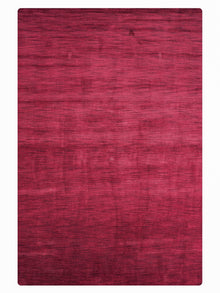 Hand Knotted Wool Dark Red Solid Area Rug