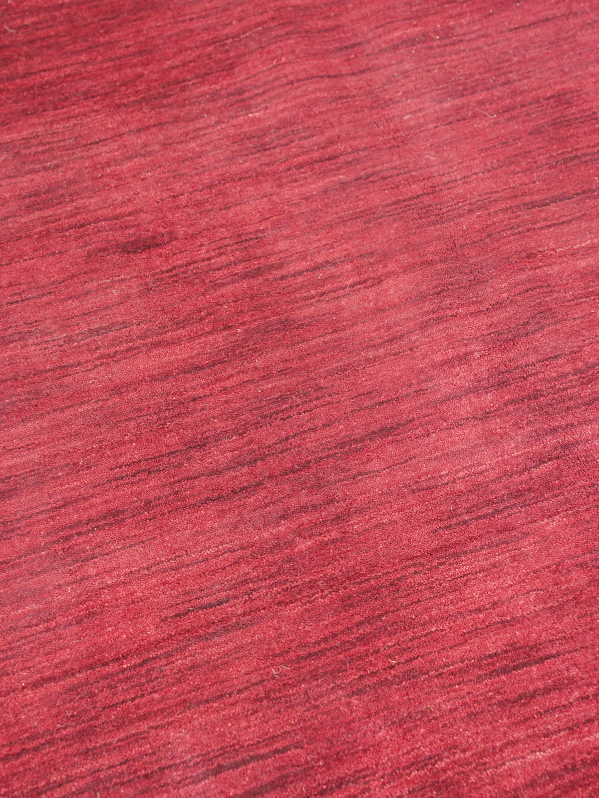 Hand Knotted Wool Dark Red Solid Area Rug