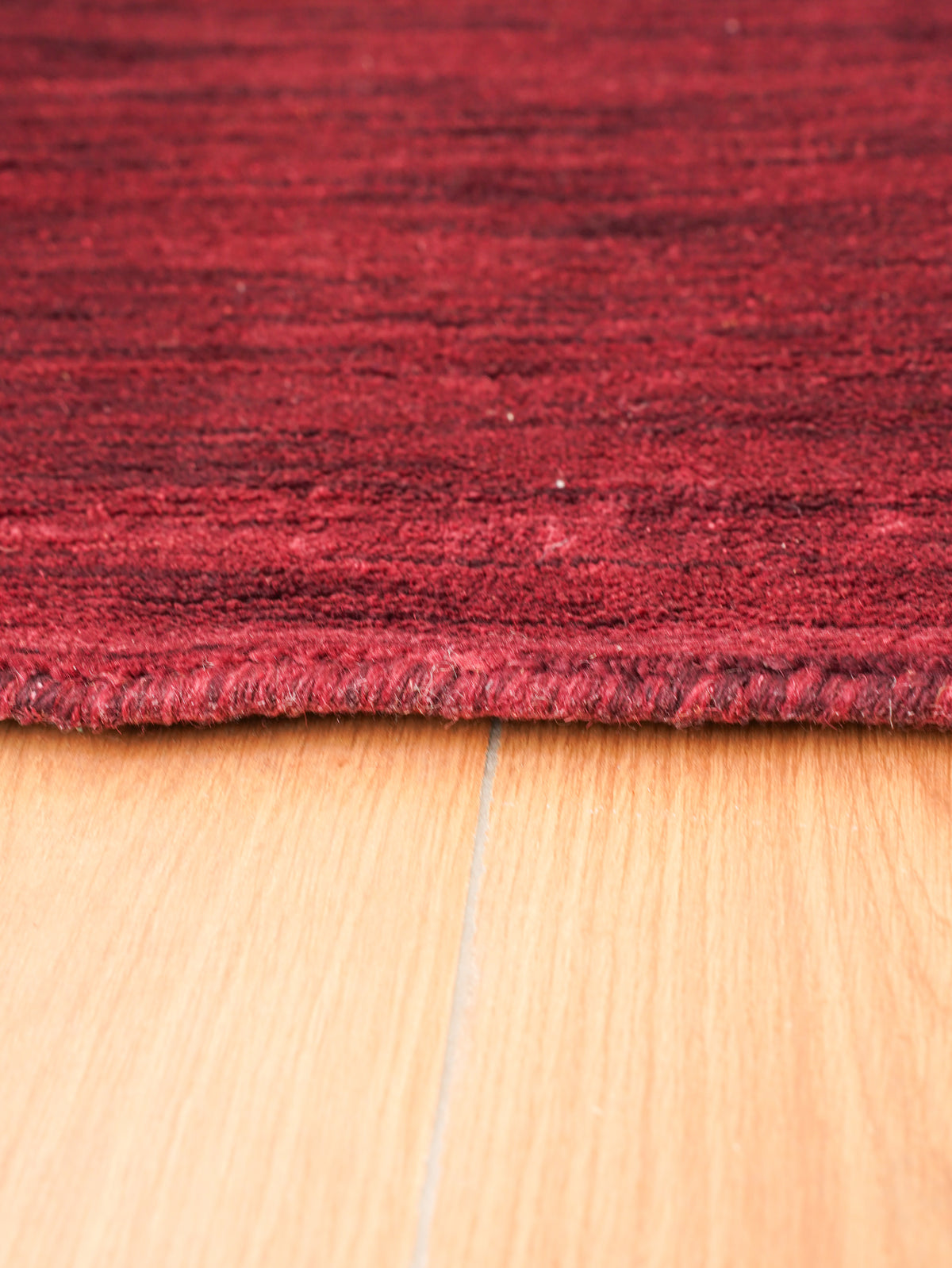 Hand Knotted Wool Dark Red Solid Area Rug