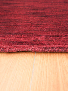 Hand Knotted Wool Dark Red Solid Area Rug