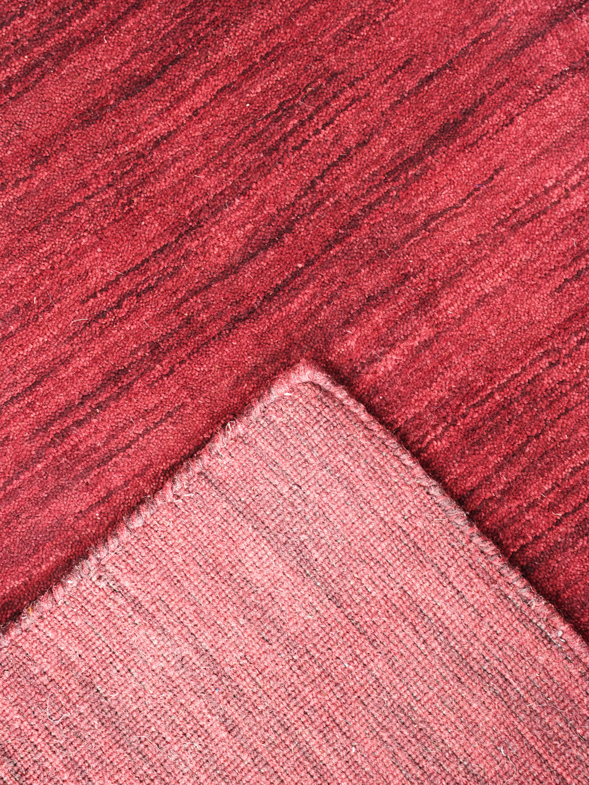 Hand Knotted Wool Dark Red Solid Area Rug
