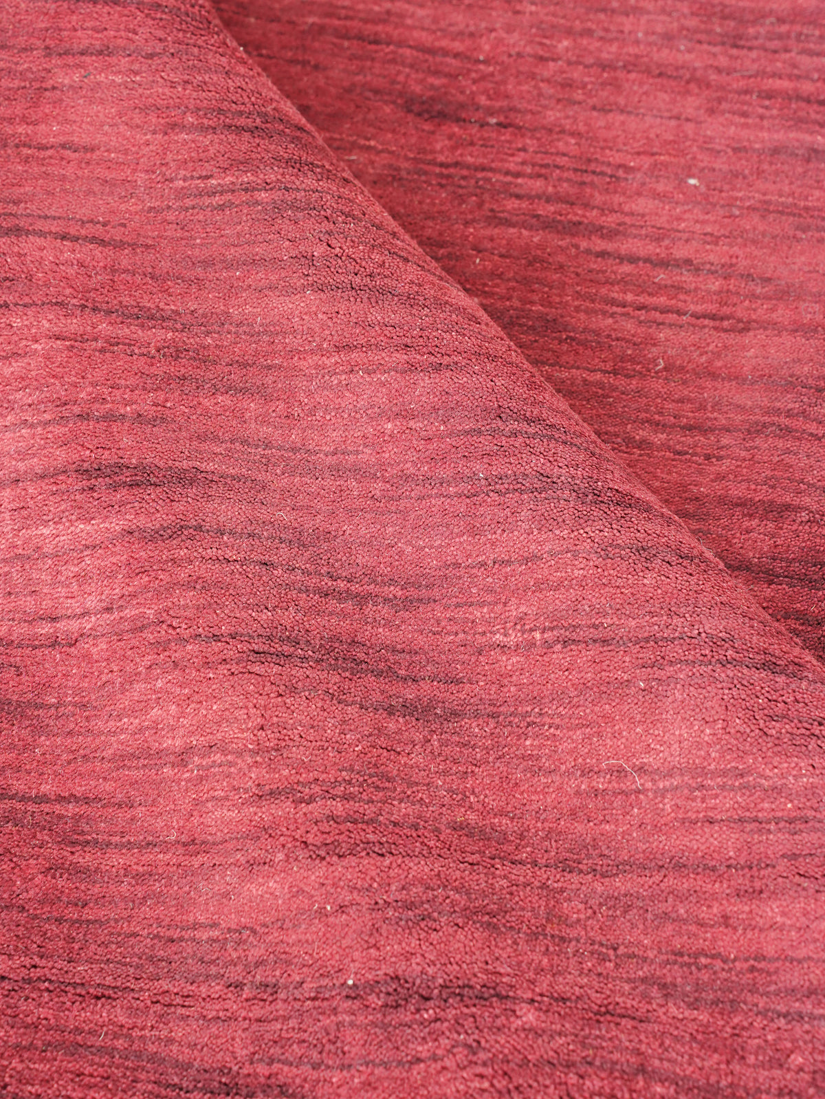 Hand Knotted Wool Dark Red Solid Area Rug