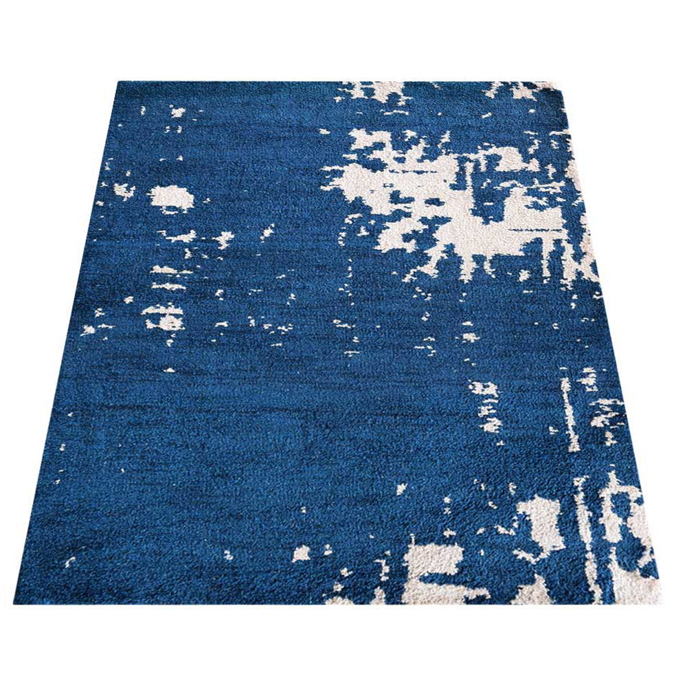 Hand Knotted Silk Rectangle Area Rugs Abstract Blue Beige NS1230