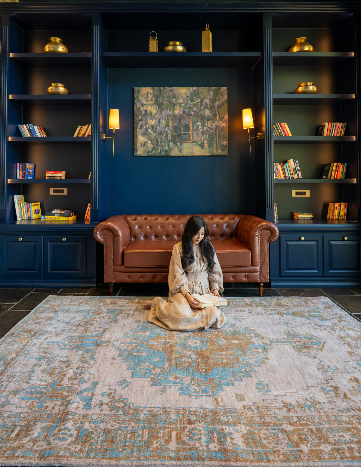 Sahara Mist Hand Knotted Wool Oriental Area Rug