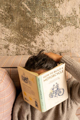 Hand Knotted Wool Abstract Beige Green Area Rug