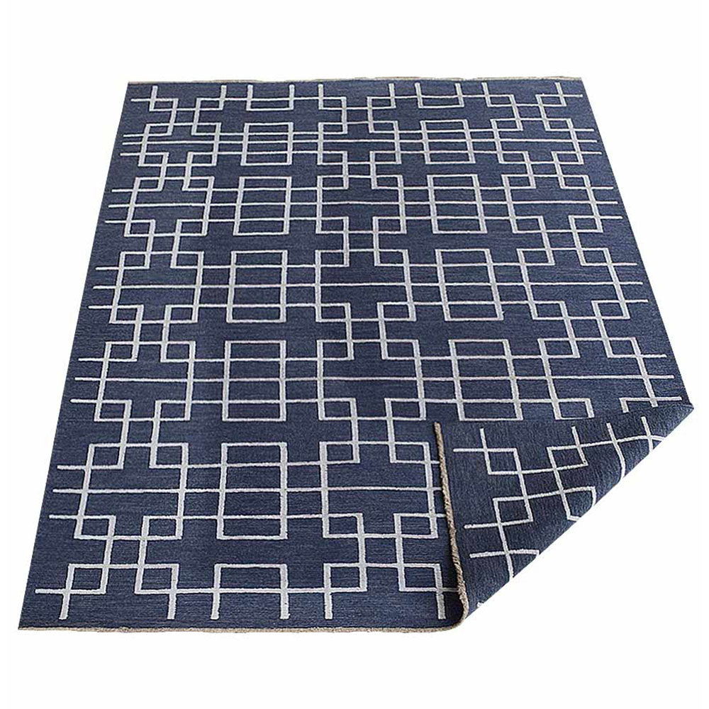 Handmade-silk-and-wool-geometric-area-rug-side-3