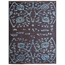 Handmade-silk-and-wool-charcoal-floral-area-rug-side-1