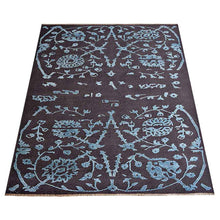 Handmade-silk-and-wool-charcoal-floral-area-rug-side-2