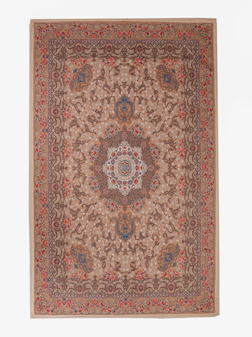 Hand Woven Printed Cotton & Polyester Area Rug Oriental Multicolor