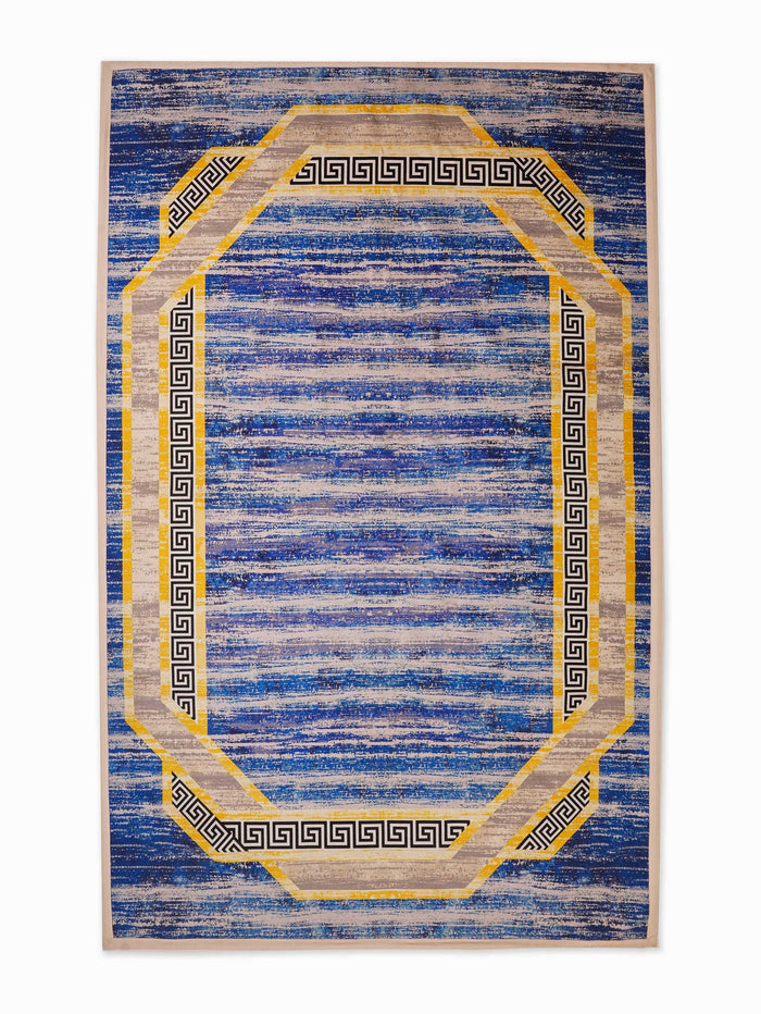 Hand Woven Printed Cotton & Polyester Area Rug Oriental Multicolor — rug only
