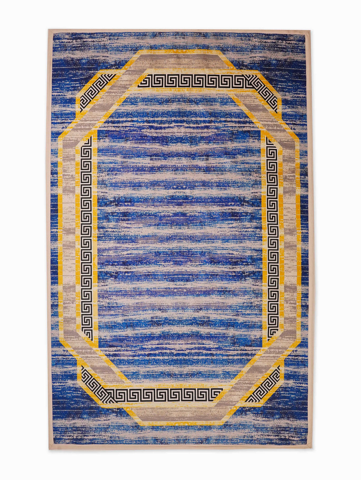 Hand Woven Printed Cotton & Polyester Area Rug Oriental Multicolor