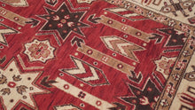Handmade Red and Cream Wool Area Rug — video