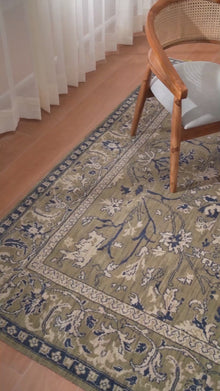 Olive Hand Knotted Wool Oriental Area Rug — video