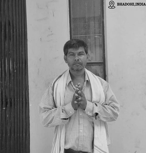 Deepak Ray, hand-knotted rug weaver in Bhadohi, India