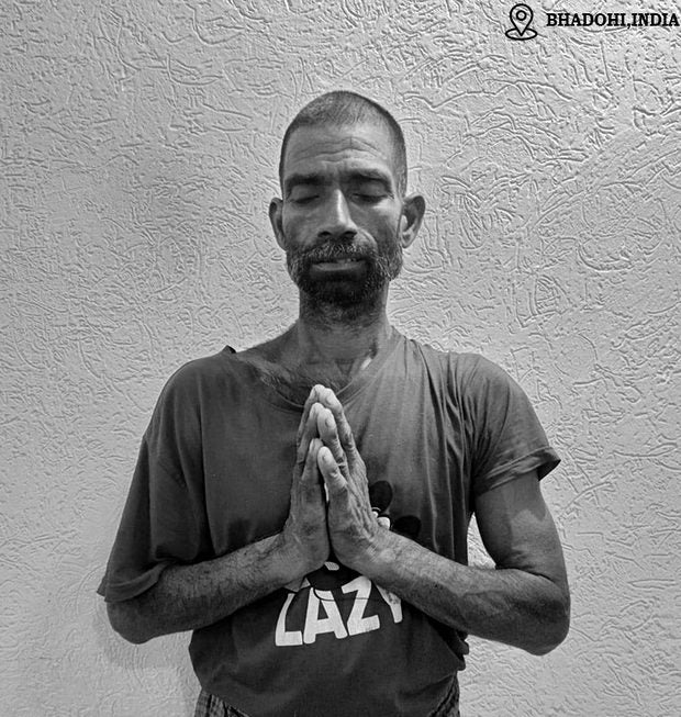 Satyaprakash Yadav, shaggy rug weaver in Bhadohi, India