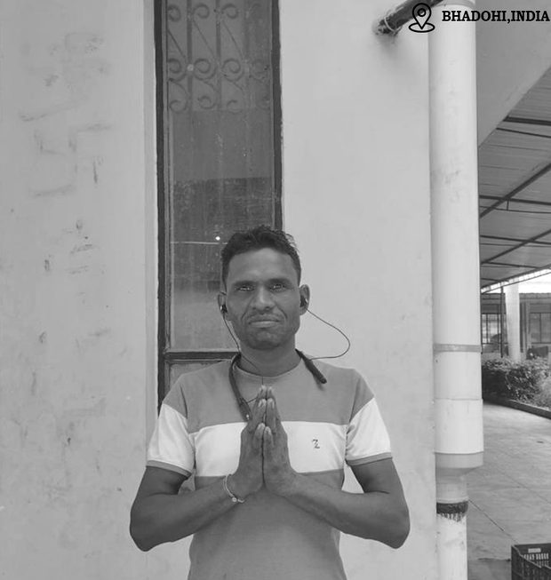 Praveen Ray, persian rug weaver in Bhadohi, India