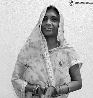 Radha, shaggy rug weaver in India