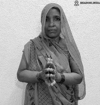 Geeta Patel, shaggy rug weaver in India